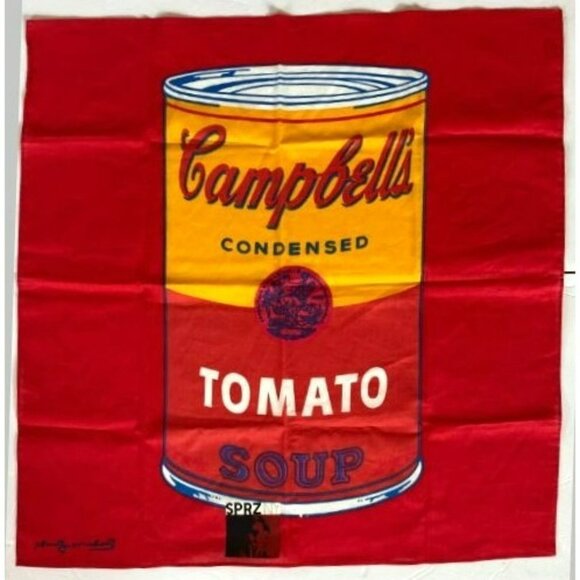 Andy Warhol Campbell's Tomato Soup Can 2014 MOMA Sprz Bandana Scarf NEW! RARE! - Picture 1 of 7
